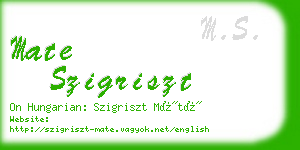 mate szigriszt business card